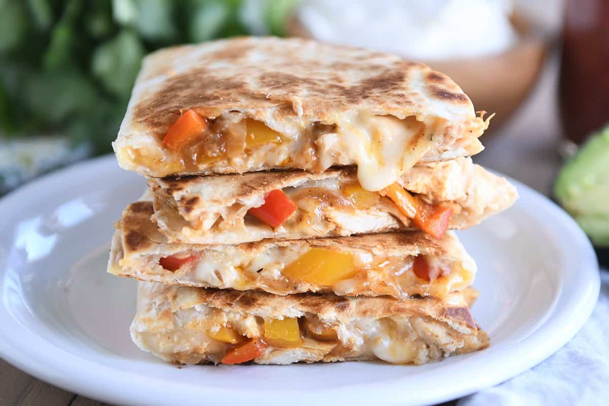 The Best Chicken Quesadillas Forked
