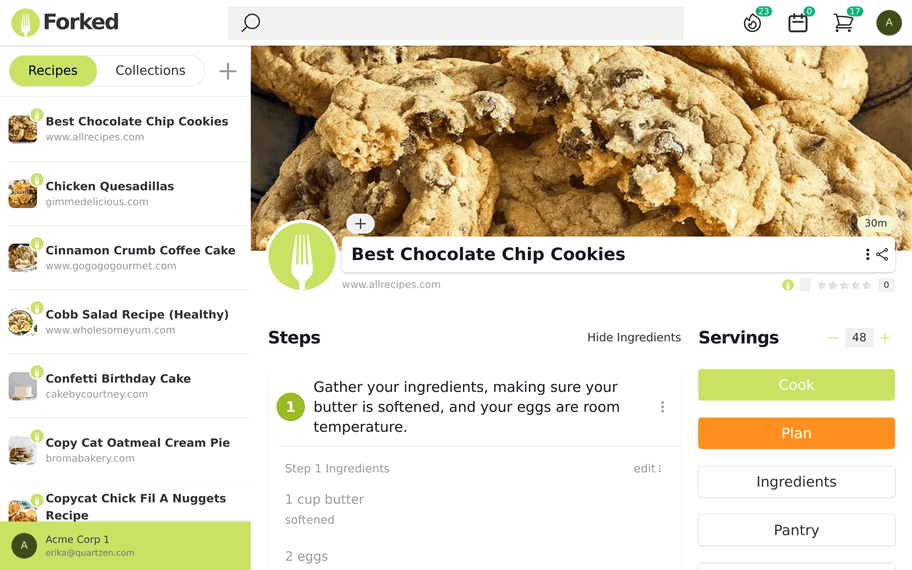 Forked | Recipe App without Ads